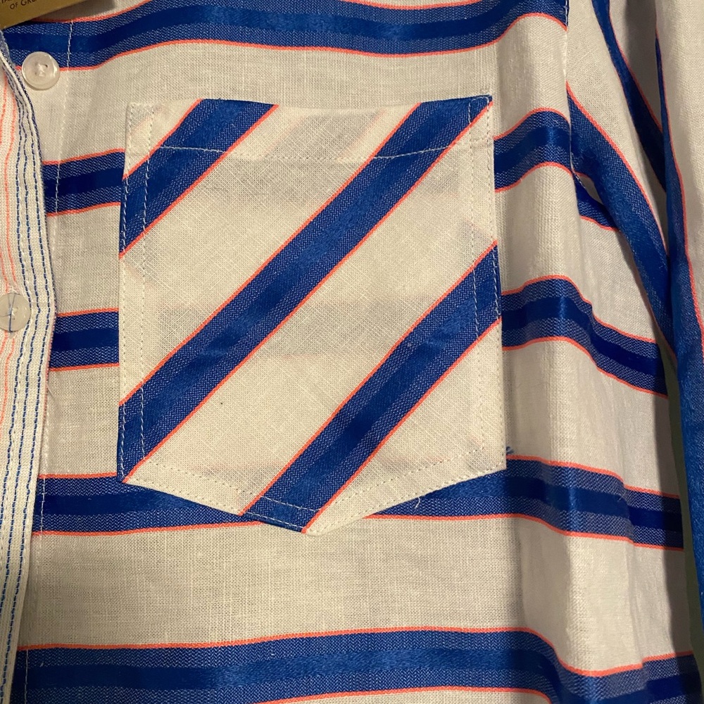 NWT Joules Womens Blue and White Striped Button up Shirt UK12/US8 - Picture 4 of 8